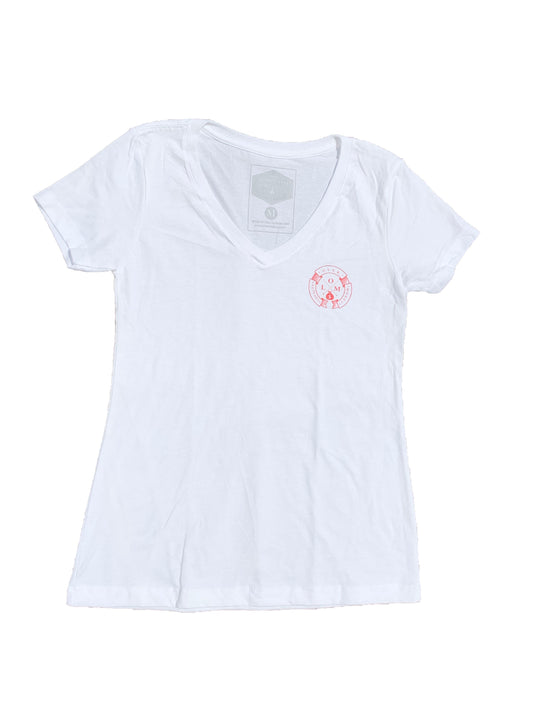 LADIES V NECK NEW LOGO T SHIRTS